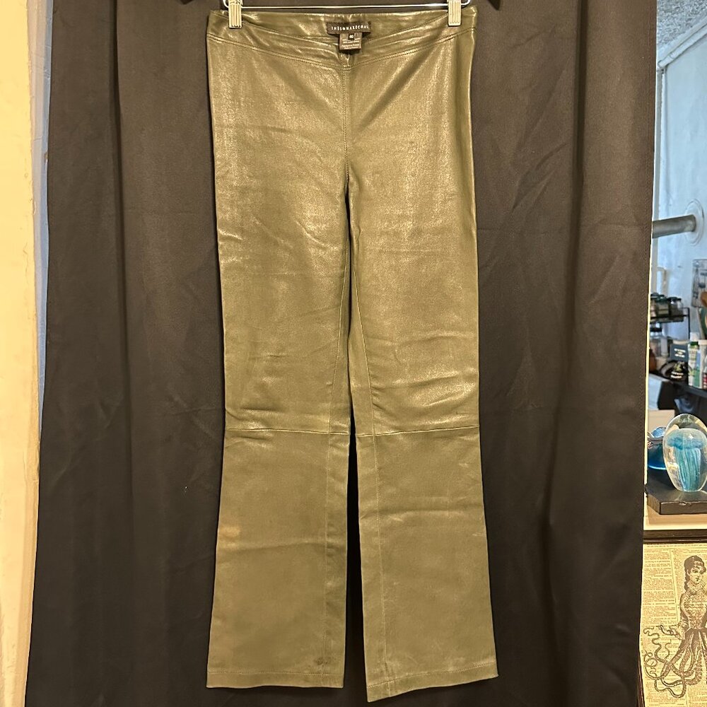 Ines & Marechal Dark Green Leather Pants - Size 40